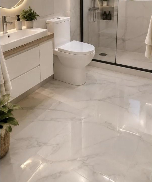 Salle de bain sans tapis